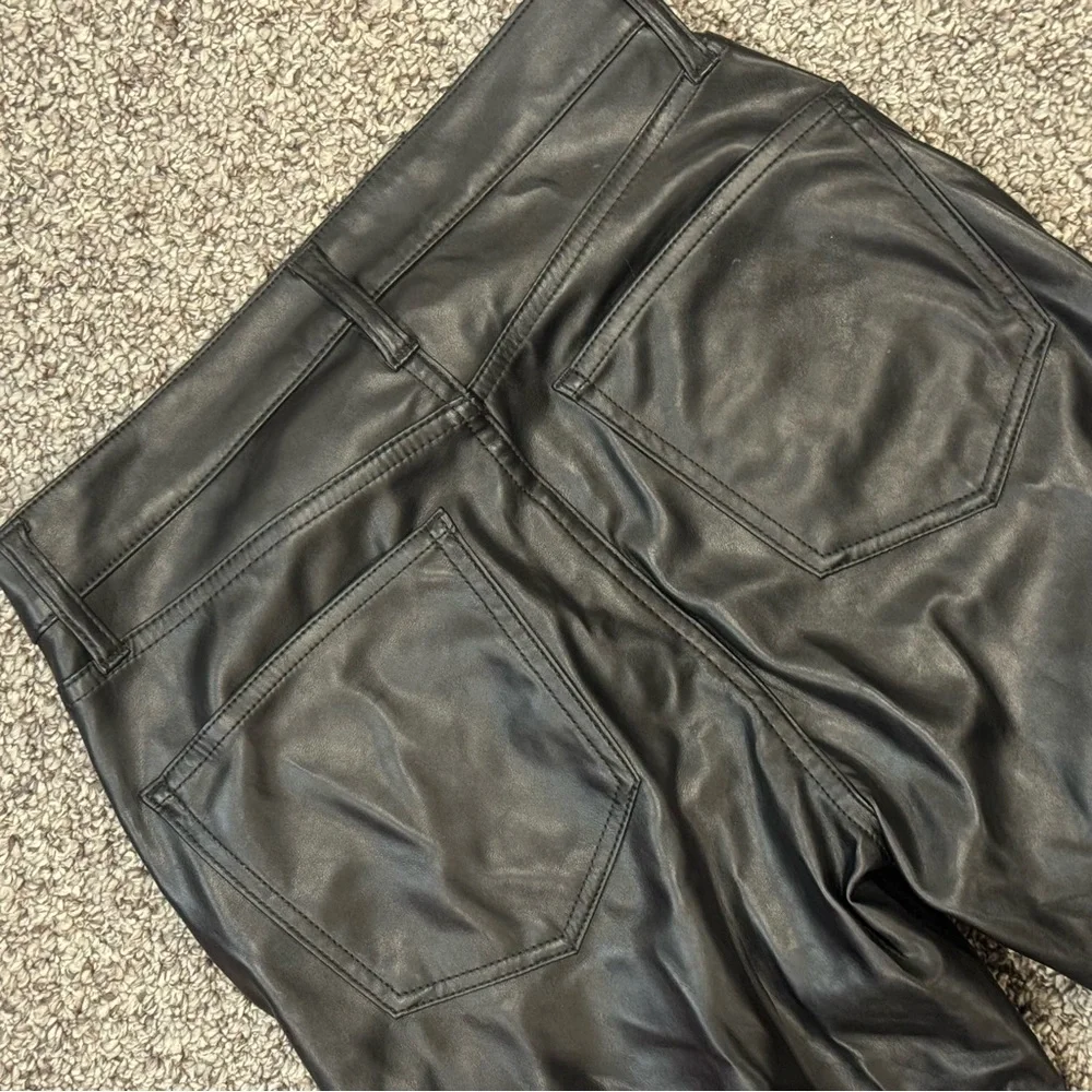 GAP Black High Rise Vintage Straight Faux Leather Jeans - Picture 7 of 7